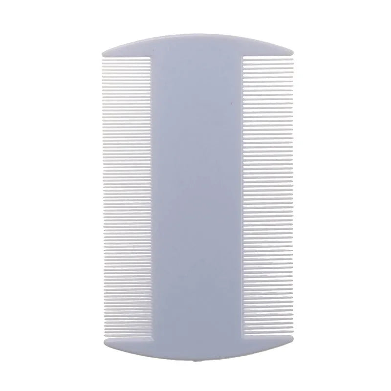 Plastic double-edged fine-toothed lice comb in multiple colours for pets and people