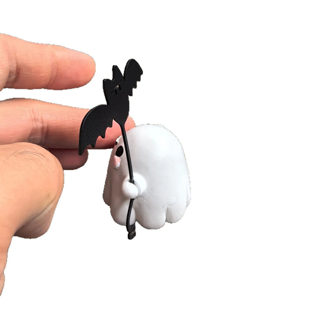 Mini ghost walking dog Halloween statue ornament with resin construction