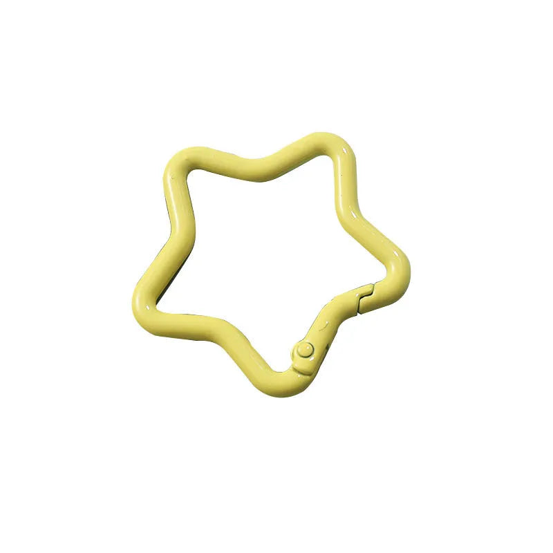 Zinc alloy five-pointed star keychain in multiple colour options for backpack or key decoration