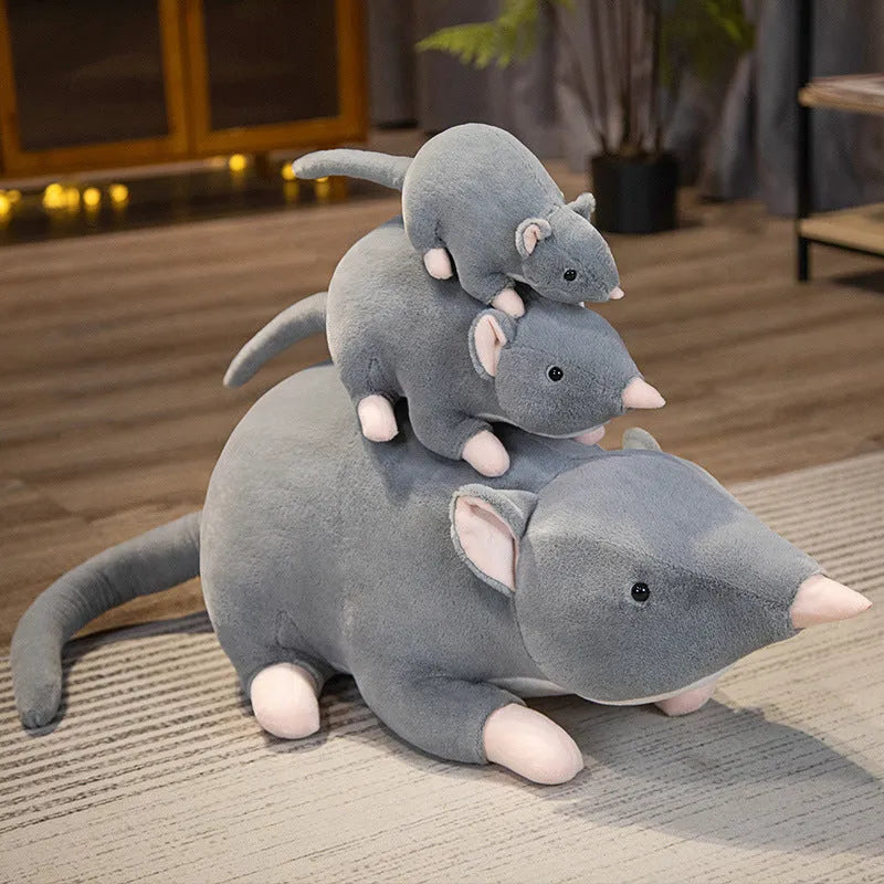 Cartoon little mouse plush doll in 32cm, 50cm, and 100cm size options.