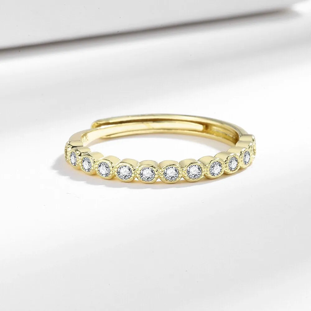 Women's geometric open mouth ring with diamond tail detail in Korean style