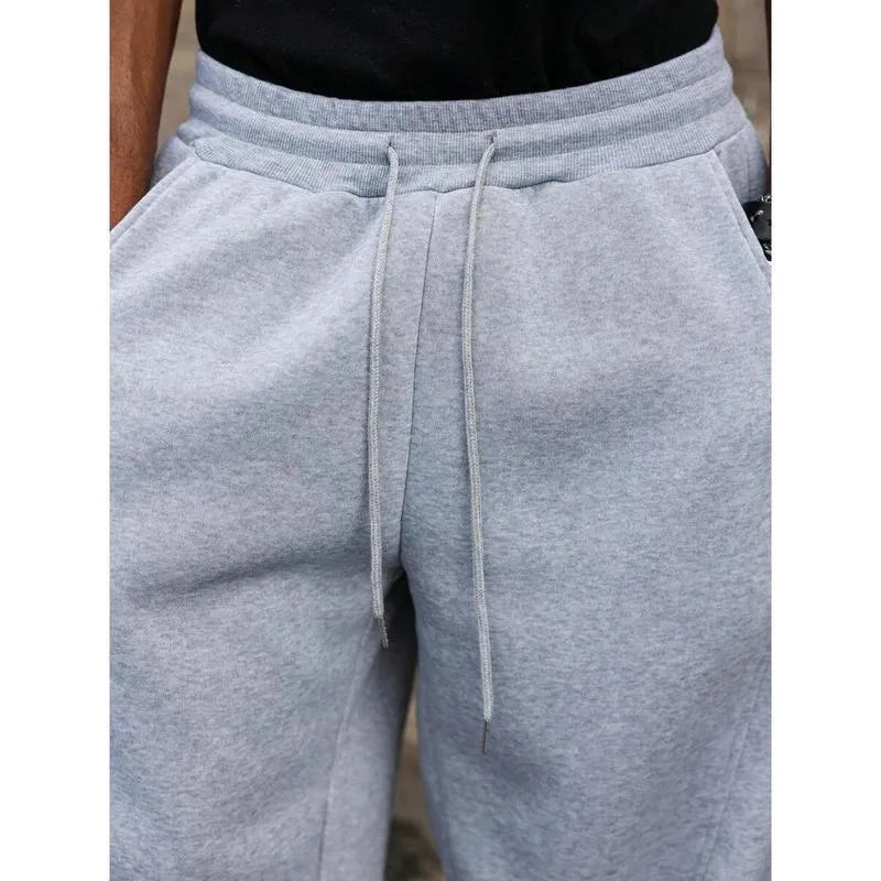 Men's straight-leg high waist casual pants in bamboo fibre fabric with cropped length