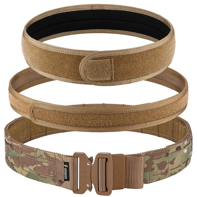 VOTAGOO 2-inch thick tactical belt with alloy quick-release buckle in CP camouflage colour.