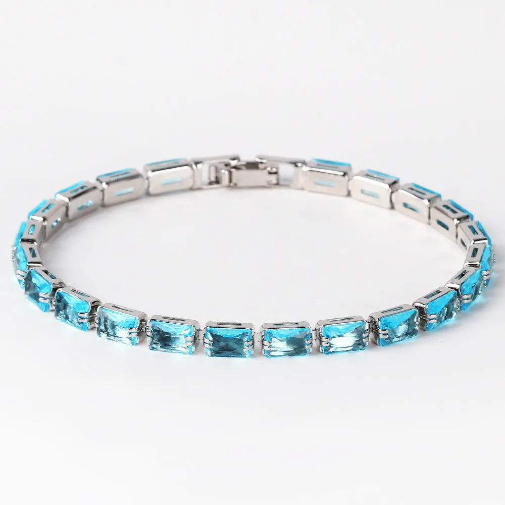 Women's fashion bracelet with electroplated golden finish and zircon decorative stones