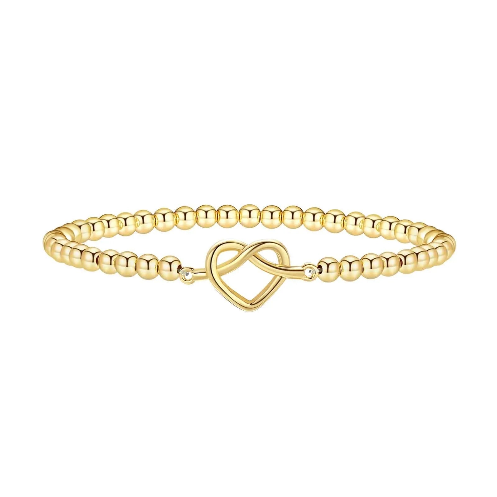 Adjustable stainless steel beaded bracelet with geometric round design in six colour style options