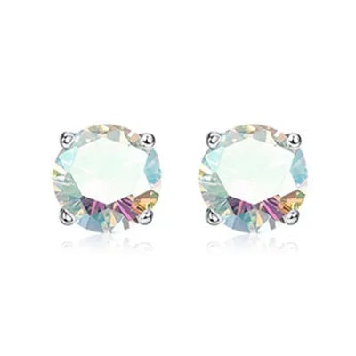 Titanium alloy double-headed zircon navel stud with internal thread closure in multiple sizes