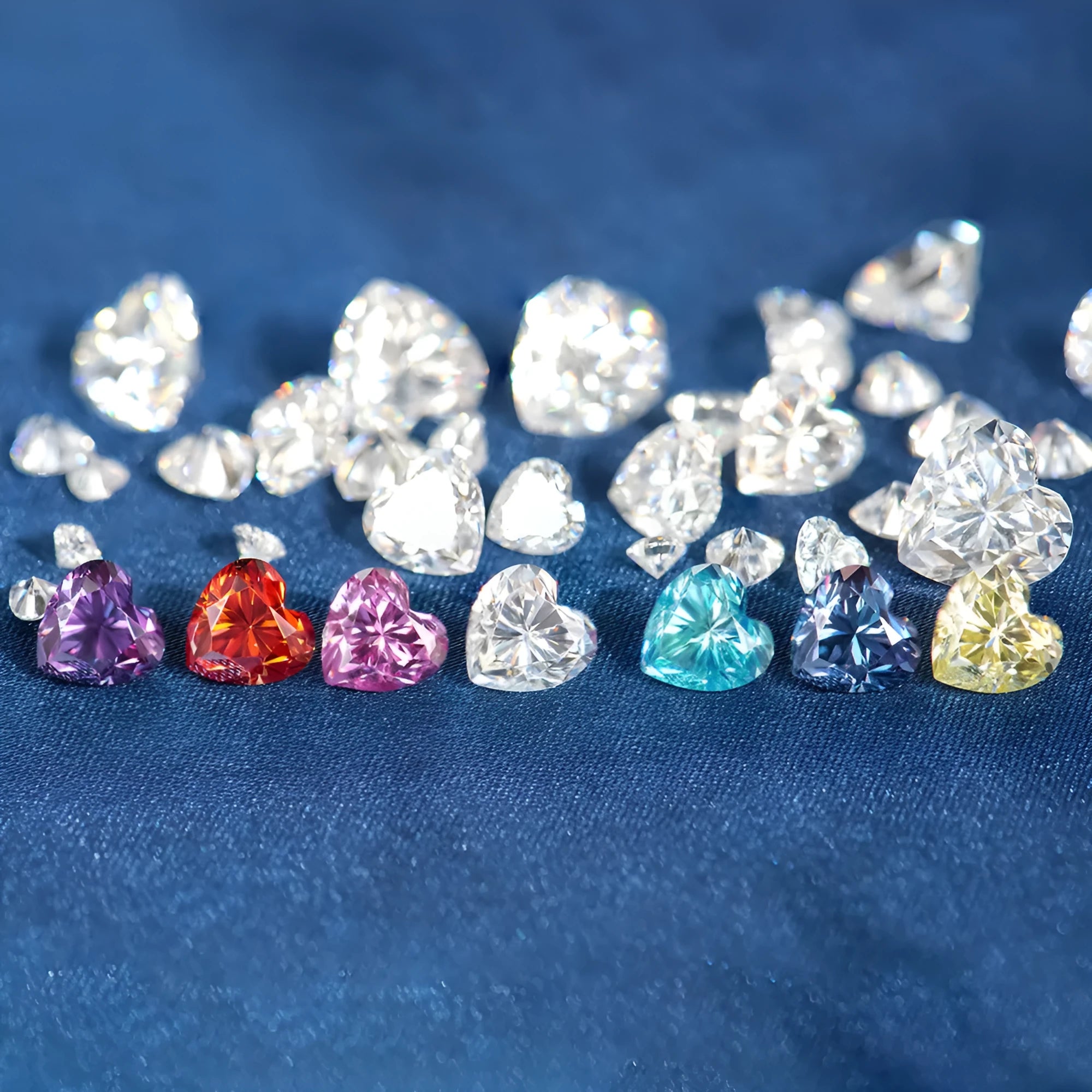 Lemon yellow moissanite heart-shaped stone in various sizes from 4mm to 11mm