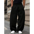 Men's straight-leg high waist casual pants in bamboo fibre fabric with cropped length