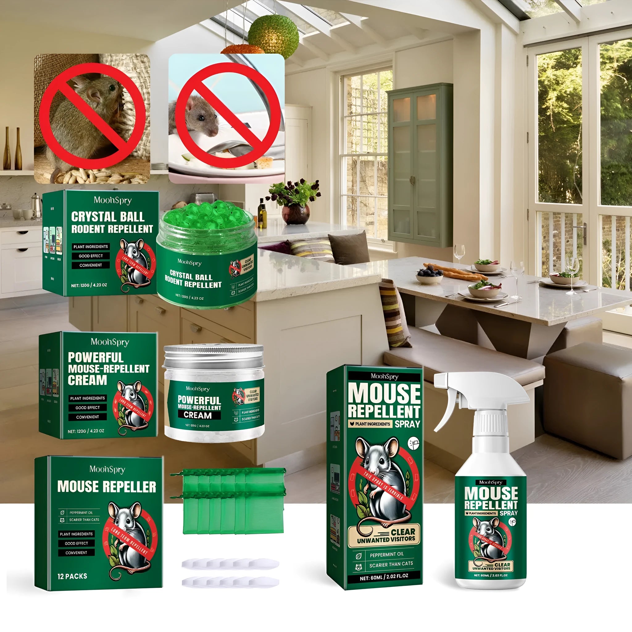 60ml natural rat repellent spray bottle with clove peppermint oil formula for mouse control