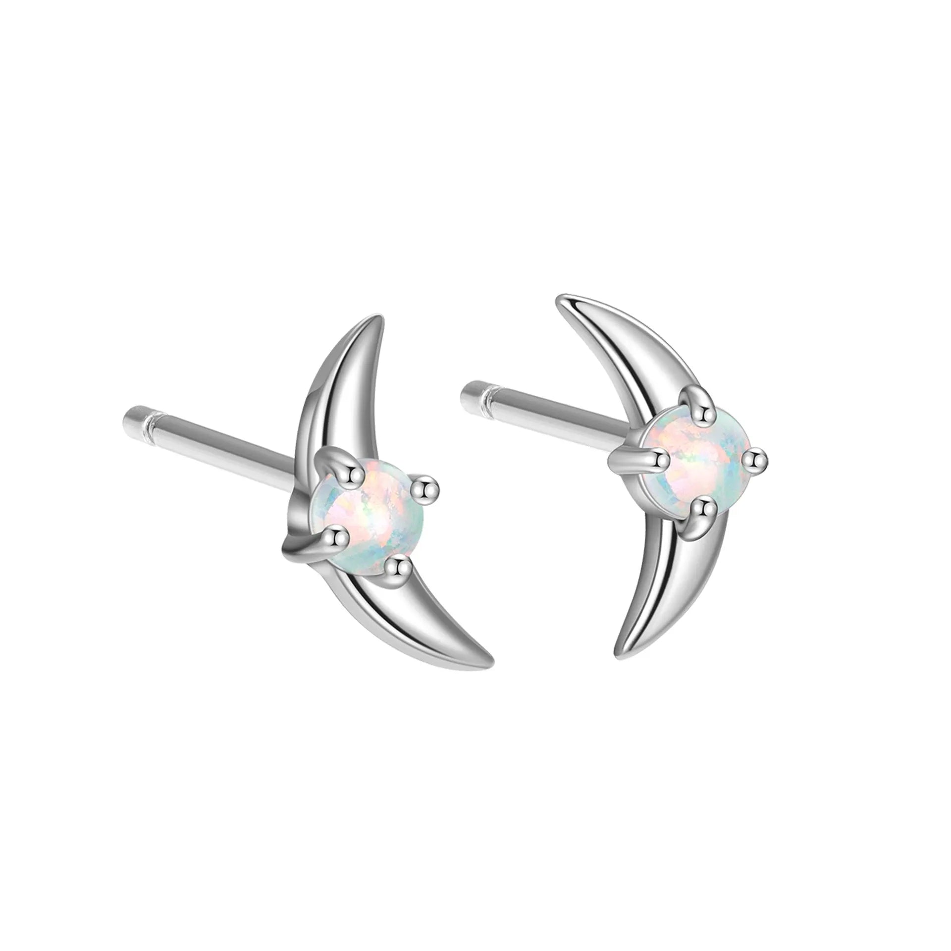 Geometric shaped 925 silver earrings with gold plating and a blue stone.