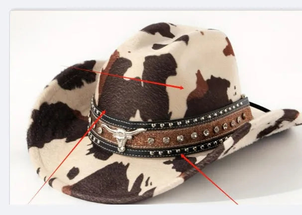 Brown leather velvet cowboy hat with a curved edge and conical crown on a plain background.