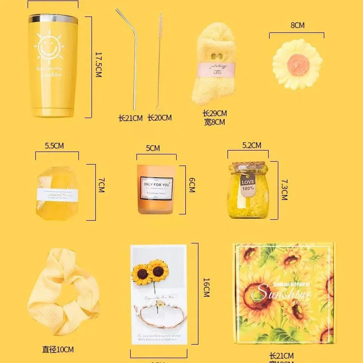 Soy wax aromatherapy candle gift box in modern style with multiple colour options including pink, sunflower, and black.