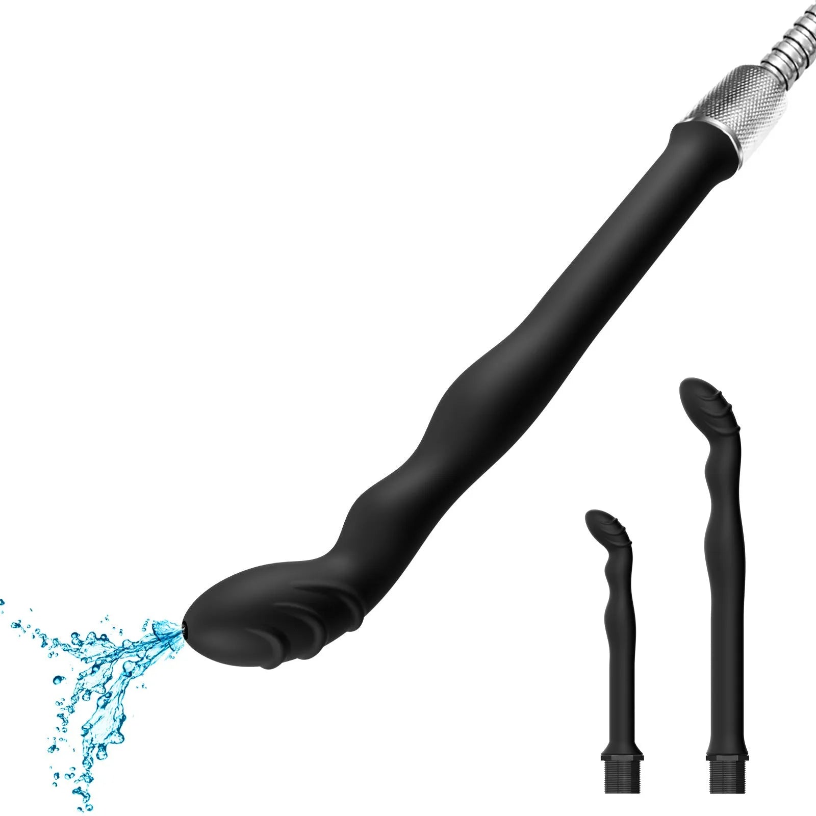 Black silicone hosepipe flusher enema tube for court cleaning in large and small size options