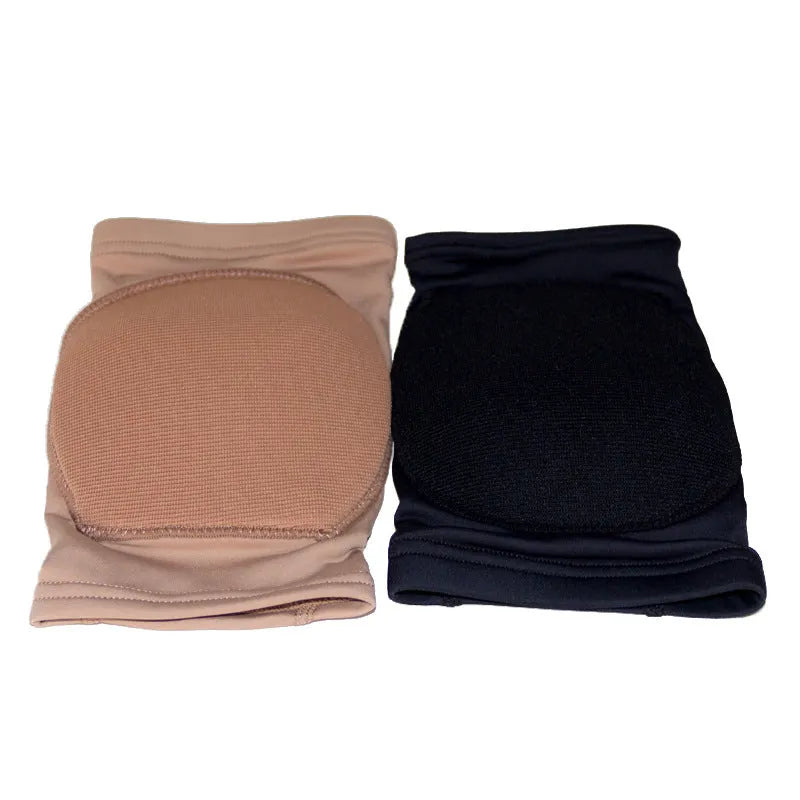 Ballet dance knee pads for yoga and exercise in skin colour and black with five size options