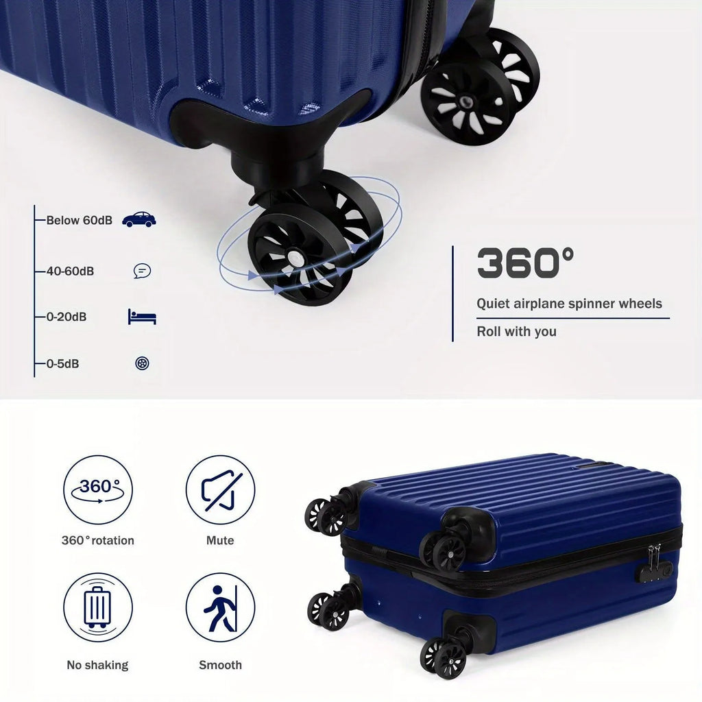 Silver aluminium alloy 14 inch and 20 inch men's travel suitcase set with a towel.
