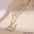 Stainless steel strawberry fruit pendant necklace in red or white gradient colour