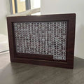 Wooden digital coin bank with a retro design and selectable currency library options including 1000 yuan and cat designs.