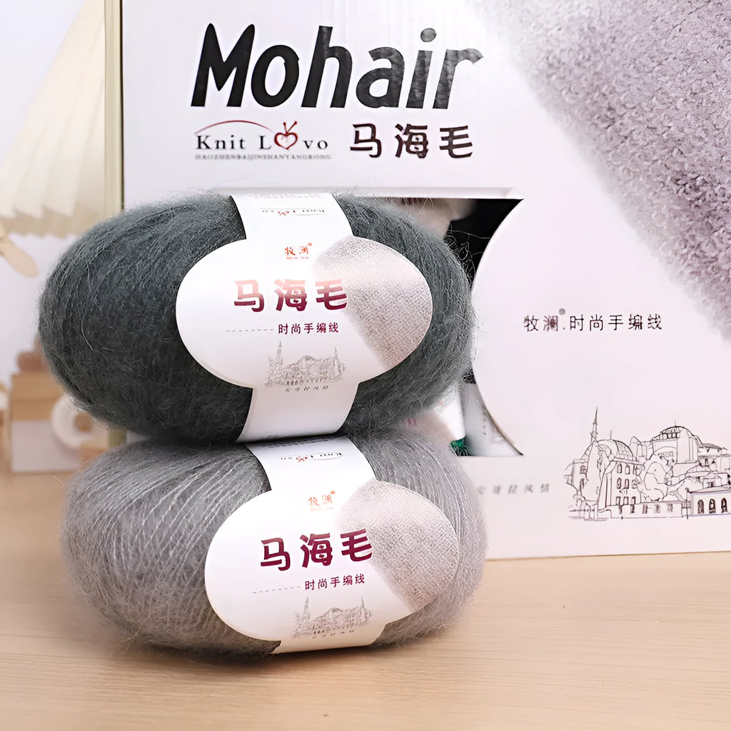 Mohair scarf DIY weaving kit with Inverness thread wool ball in 34 colour options