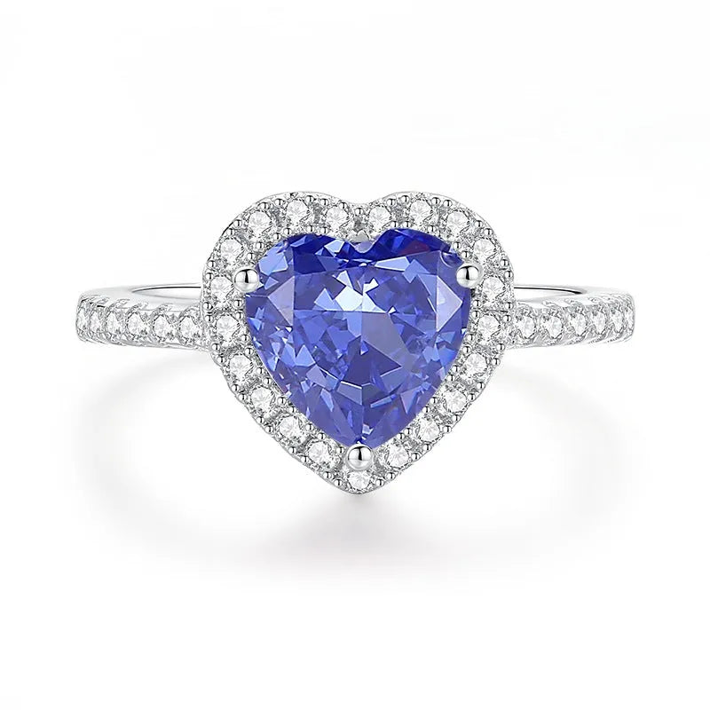 Women's sterling silver ring with heart-shaped tan sang colour zircon stone.