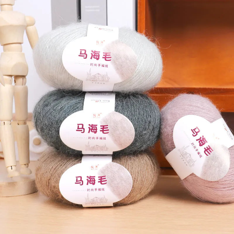 Mohair scarf DIY weaving kit with Inverness thread wool ball in 34 colour options