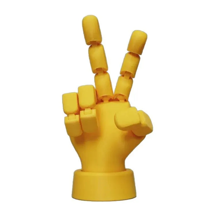 Yellow PLA movable joint hand ornaments 5×5.38×7.5cm American style decorative prop