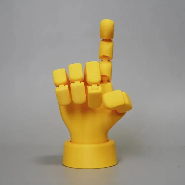 Yellow PLA movable joint hand ornaments 5×5.38×7.5cm American style decorative prop