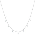 925 silver drop-shaped artificial zircon necklace with triangular details on an adjustable O-chain.
