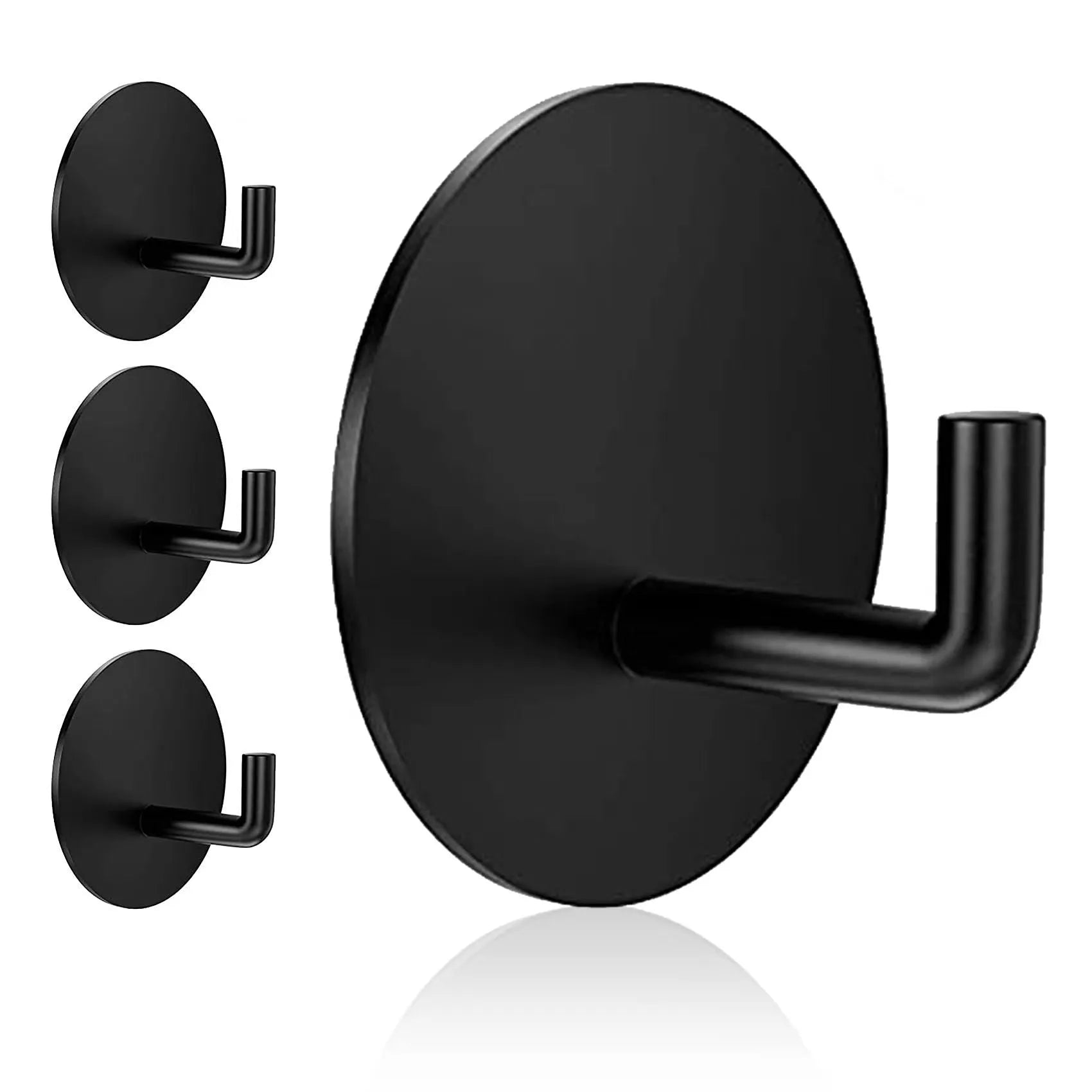 Stainless steel self-adhesive round hook with 3kg load capacity for wall mounting
