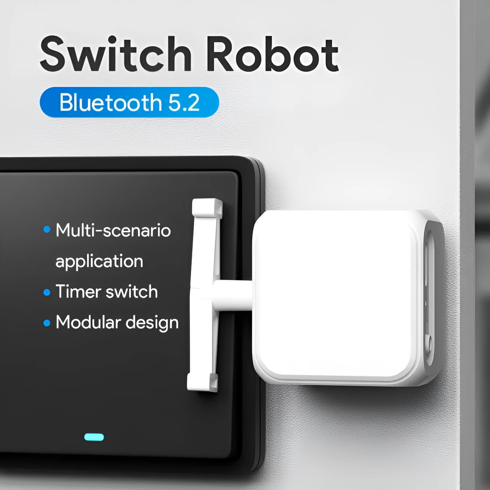 White Bluetooth rocker arm finger robot remote control with compact 53x29x14mm dimensions