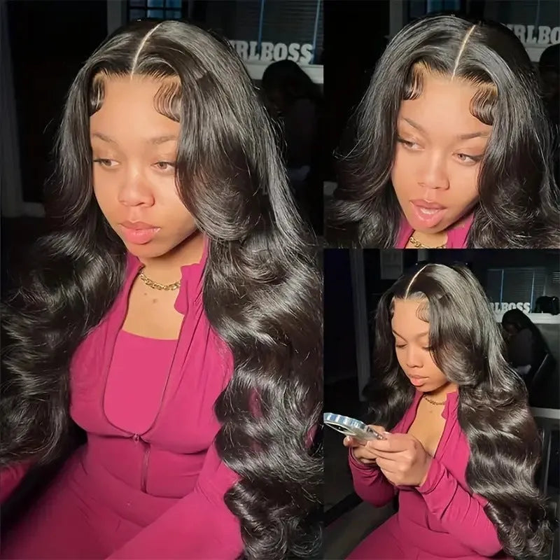 Black synthetic ladies wig with big wave hairstyle and lace front, shown on a mannequin head