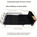 Retractable foldable carbon steel dish drain rack for cutlery knives forks and cups