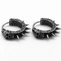 Geometric alloy earrings with punk motorcycle style in copper and black colours
