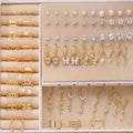 108-piece alloy geometric pearl earrings in gold and yellow colours without storage boxes