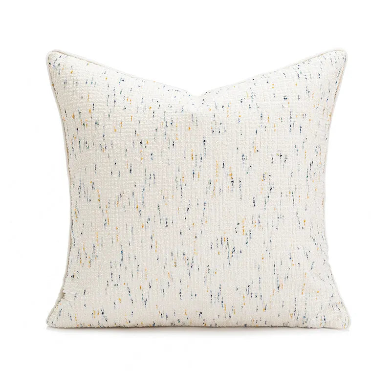 Solid colour sofa cushion pillow on a chair, showing 30x50cm and 45x45cm size options.