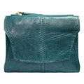 Genuine cowhide leather coin purse with lock closure and RFID anti-theft protection in retro design