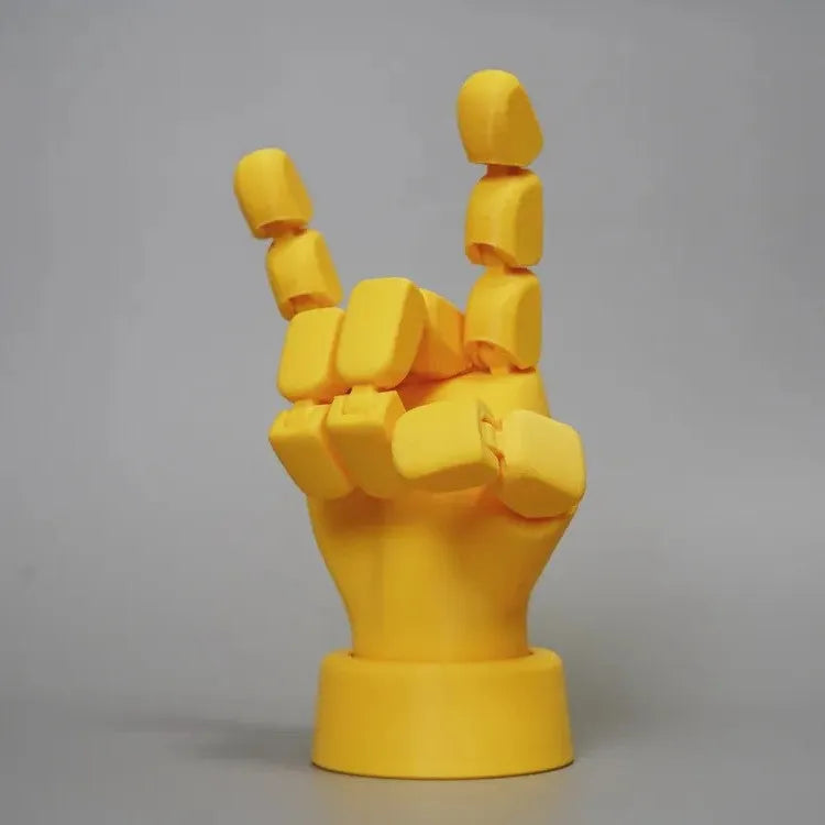 Yellow PLA movable joint hand ornaments 5×5.38×7.5cm American style decorative prop