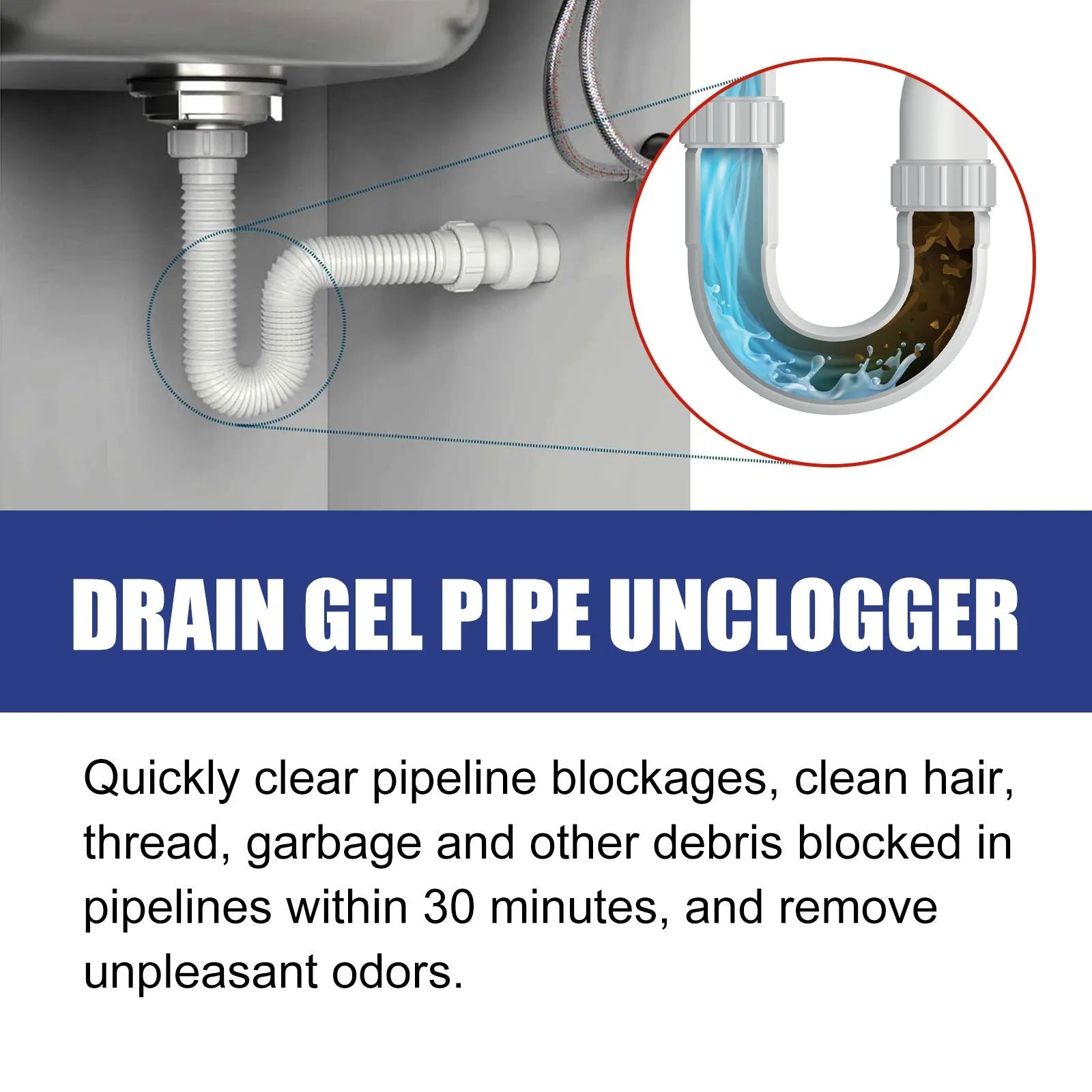 100g pipe dredge agent bottle for kitchen and bathroom sewer drain cleaning and odour removal