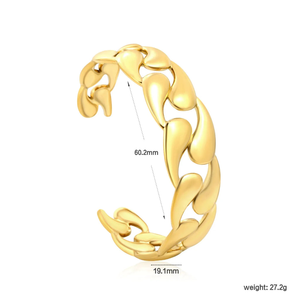Stainless steel bracelet with European styling in metallic finish