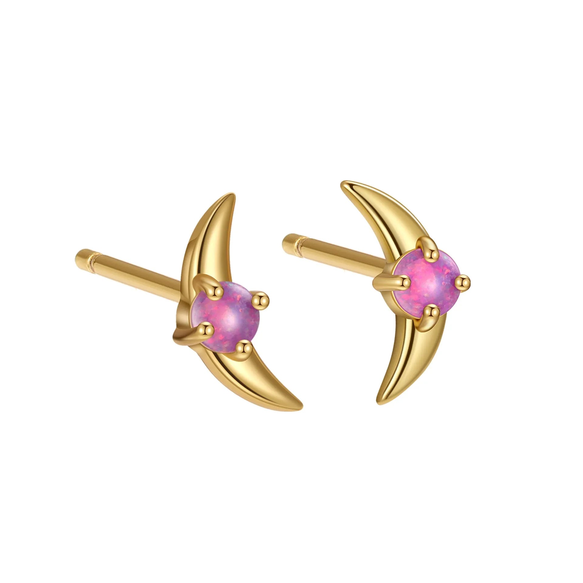 Geometric shaped 925 silver earrings with gold plating and a blue stone.