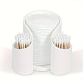 Solid colour plastic cotton and dental floss storage box in modern simplicity style.