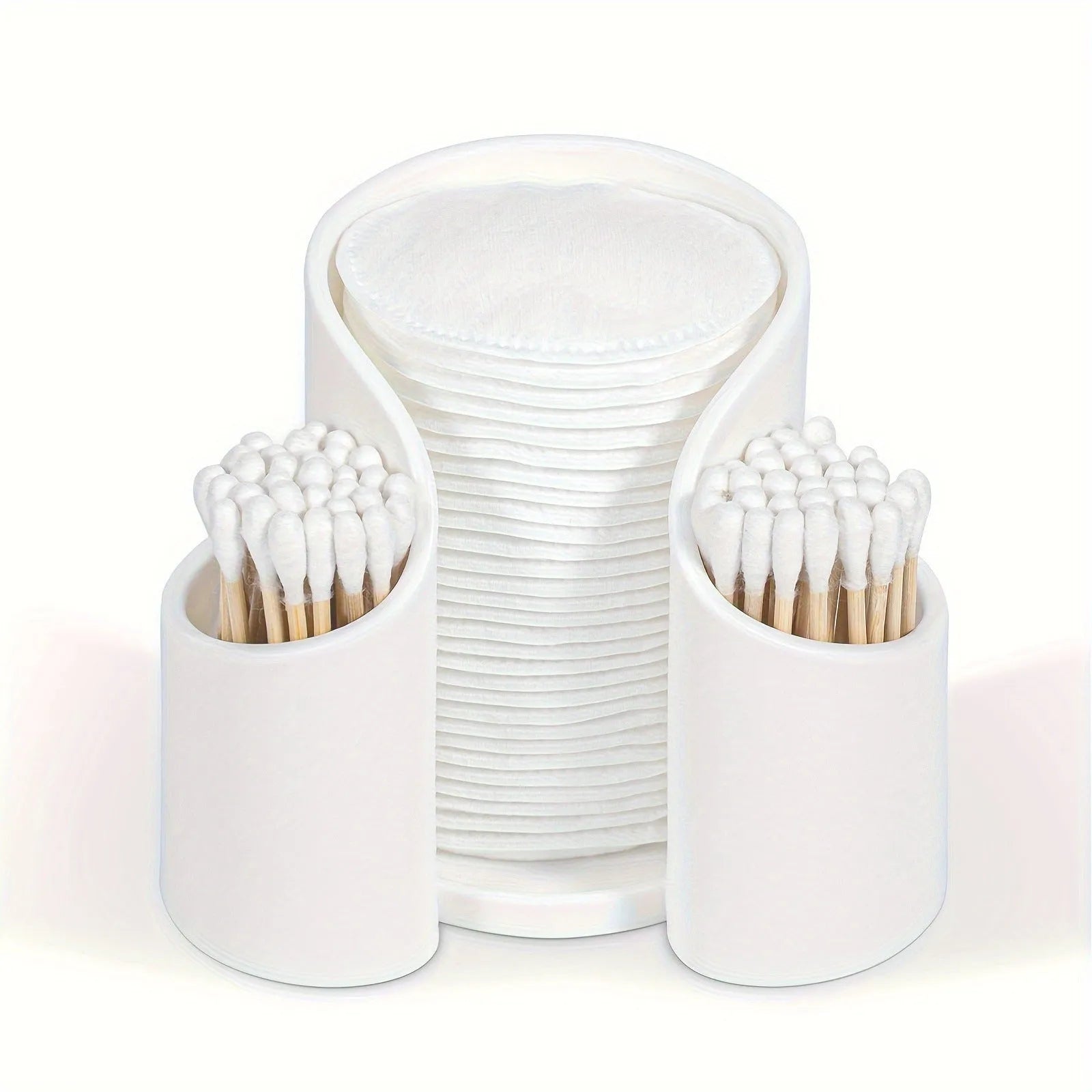 Solid colour plastic cotton and dental floss storage box in modern simplicity style.