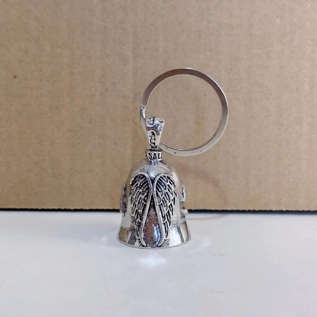 Vintage white angel wings feather design necklace and keychain jewellery set