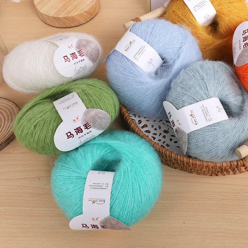 Mohair scarf DIY weaving kit with Inverness thread wool ball in 34 colour options
