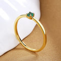 Women's personalised copper fine circle ring with single diamond geometric design in four colour options