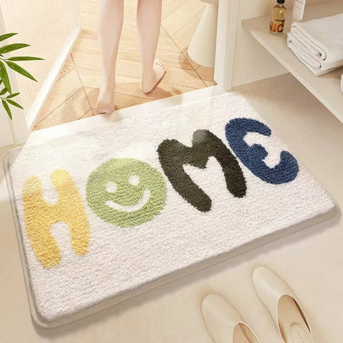 Square rainbow pattern polyester carpet with Sky Sea colours on a dirt-resistant plastic base.