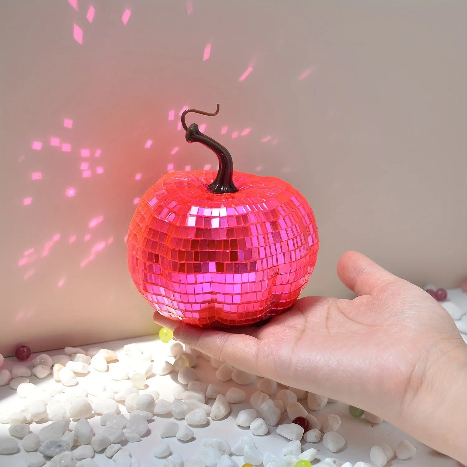 Chinese style mirrored glass pumpkin decoration in multiple sizes for Halloween and Christmas