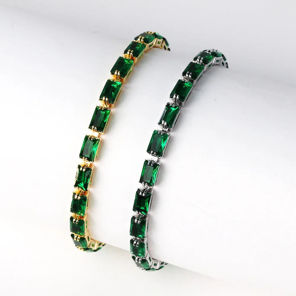 Women's fashion bracelet with electroplated golden finish and zircon decorative stones