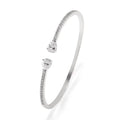 Personalised multi-zircon bracelet in copper, showing detailed inlaid stonework in a simple band style.