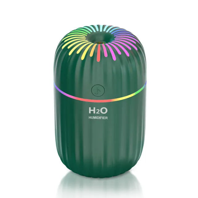 Mini USB aromatherapy humidifier with animal design in green pink or white colours