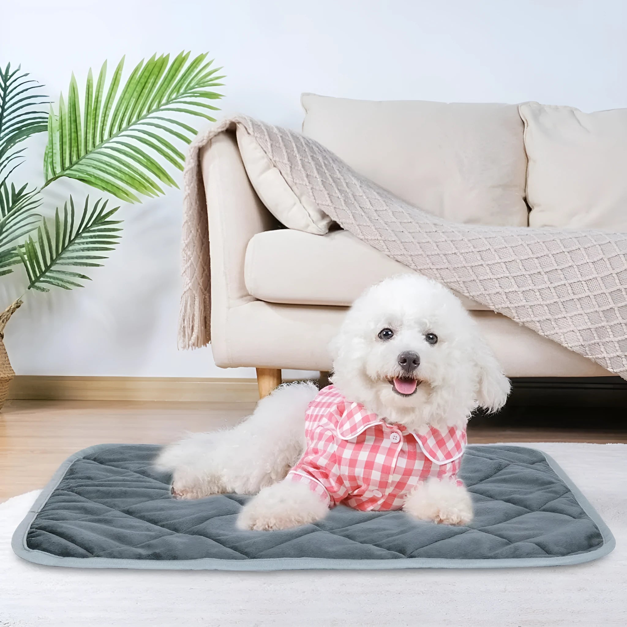 Grey super soft cloth personalised pet warming cushion with multi-layer design
